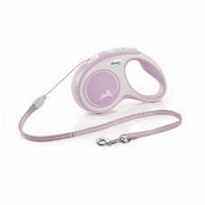 Flexi New Comfort поводок-рулетка (трос) для собак маленьких и средних пород розового цвета размер S: 5м/12кг