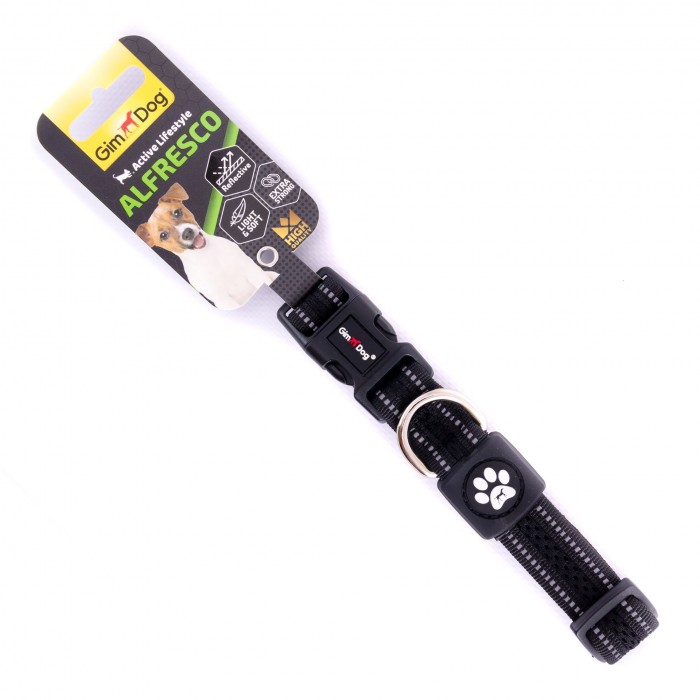 GimDog Alfresco нашийник з подвійного неопрену для собак міні та середніх порід (чорний) S-M