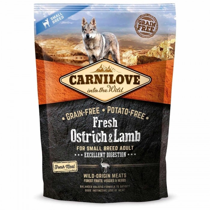 Carnilove Fresh Ostrich and Lamb for Small Breed Dogs с мясом страуса и ягненка для взрослых собак малых пород 1,5 kg