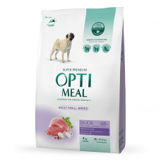 Optimeal Dog Adult Small сухой корм для собак малых пород с уткой 4 кг