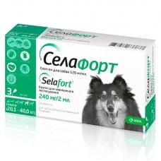 Селафорт KRKA Спот-он краплі від бліх, кліщів і гельмінтів для собак від 20,1 до 40 кг (1 піпетка 2 мл)