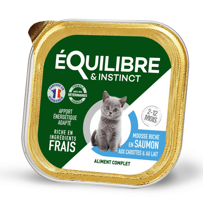 Equilibre & Instinct мусс для котят с лососем, морковью и молоком 85г*14 шт