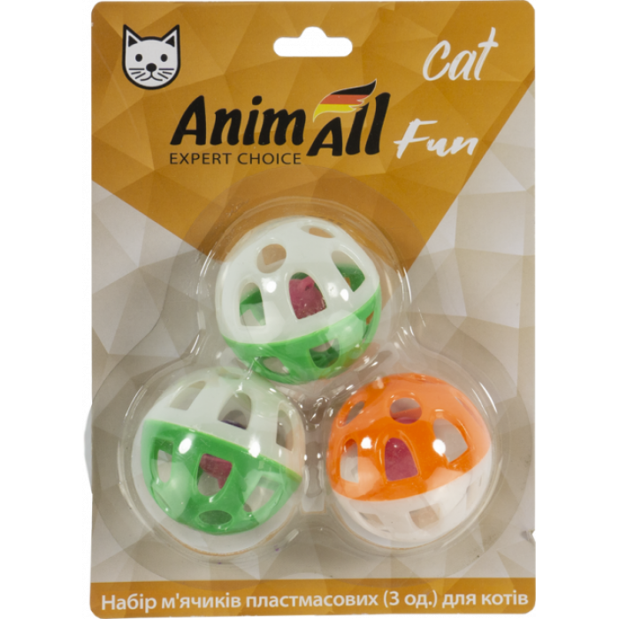 AnimAll Fun Cat VP057 набір пластикових м'ячиків для котів 3 шт