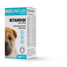 UNICUM premium витамины для собак противоаллергический комплекс 100 табл.