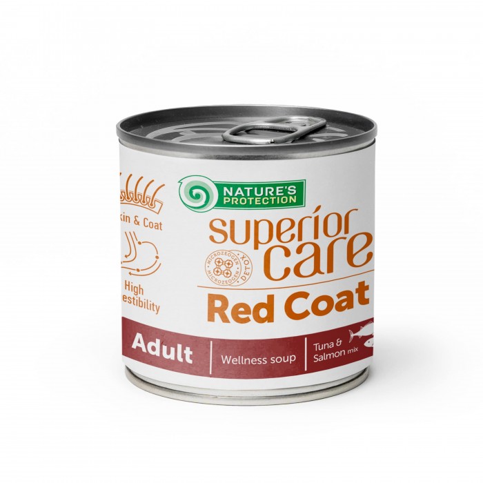 Nature's Protection Superior Care Red Coat All Breeds Adult Salmon and Tuna с рыжей шерстю 140 мл*6шт.