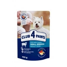 Club 4 Paws Premium влажный корм для собак малых пород с ягненком в соусе 100 г
