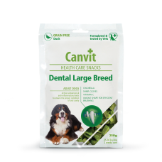 Canvit Dental Large Breed напіввологі ласощі з качкою для догляду за зубами собак 250 г