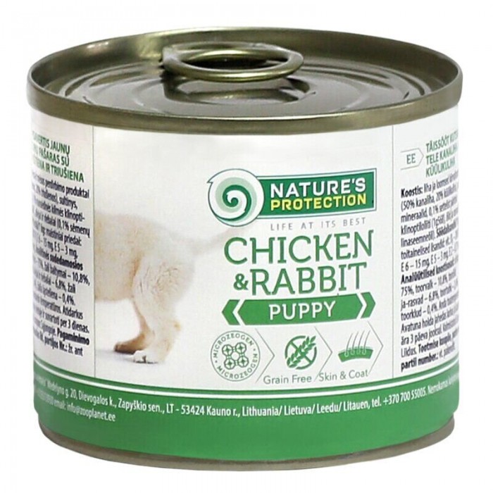 Nature's Protection Puppy Chicken & Rabbit влажный корм для щенков с курицей и кроликом 200 г*6шт.