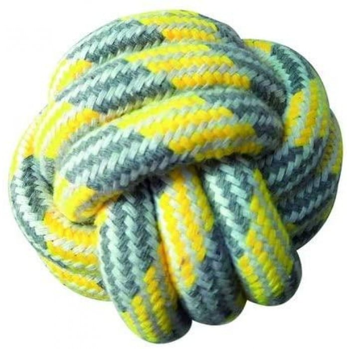 Croci Pastel игрушка для собак "Канатный мяч" (желтый) 7,5 см