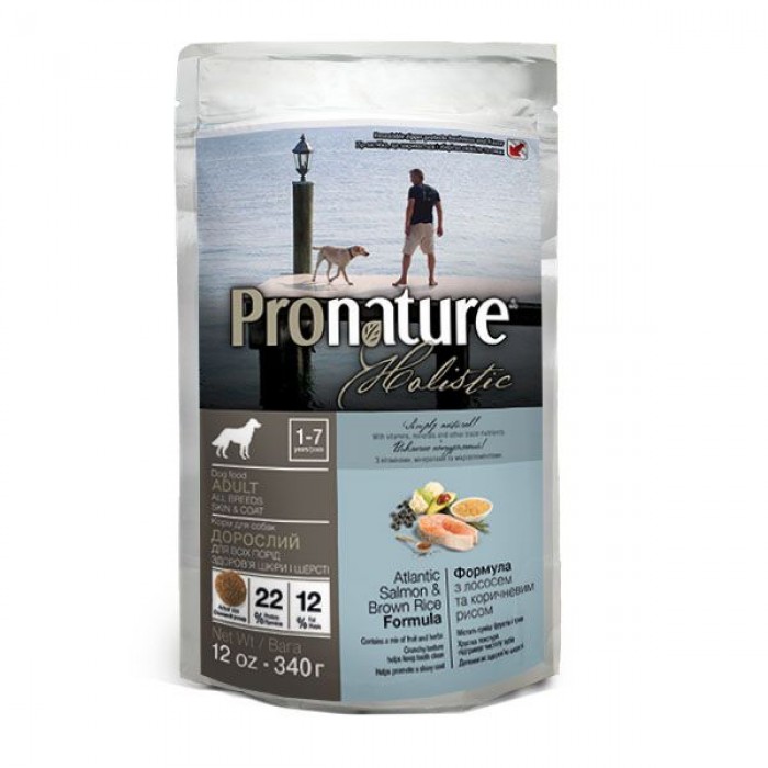 Pronature Holistic Dog Atlantic Salmon & Brown Rice сухой корм для собак с лососем и рисом 0,34 кг