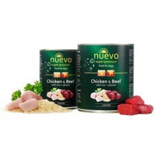 NUEVO  JUNIOR паштет для щенков и юниоров с курицей, говядиной и рисом 800 г