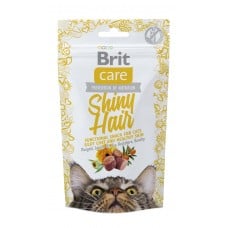 Brit Care Cat Snack Shiny Hair Лакомства с лососем для кошек, 50г