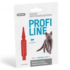 ProVet Profiline противопаразитарные капли для кошек до 4 кг (1 пипетка - 0,5 мл)