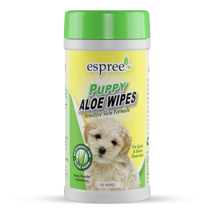 Еspree Puppy Aloe Wipes влажные салфетки​ для щенков с ароматом детской присыпки 50 шт