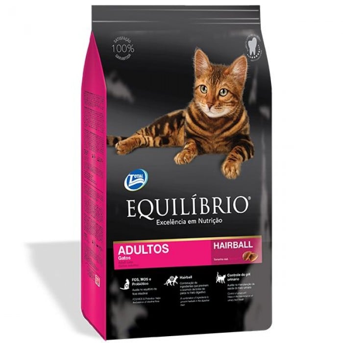 Equilibrio Cat Adult Hairball сухой корм для выведения шерсти у кошек с курицей и рыбой 0,5 кг