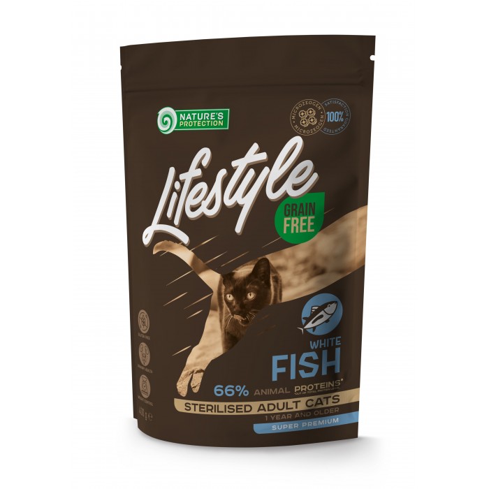 Lifestyle Grain Free Fish Sterilised Adult Cat для котов с белой рыбой 0,4 кг