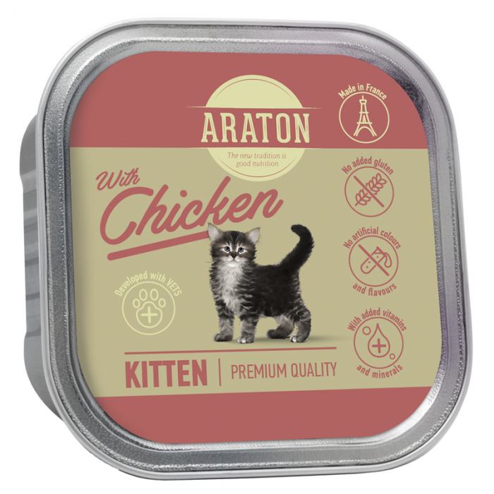 Araton Kitten with chicken влажный корм для котят с курицей 85г