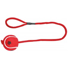 Trixie игрушка для собак мяч теннисный на веревке с ручкой 6,5 см/50 см