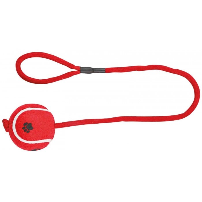 Trixie іграшка для собак м'яч тенісний на мотузці з ручкою 6,5 см/50 см
