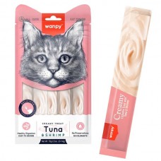 Wanpy Creamy Lickable Treats Tuna & Shrimp жидкое лакомство для котов с тунцом и креветкой 70 г
