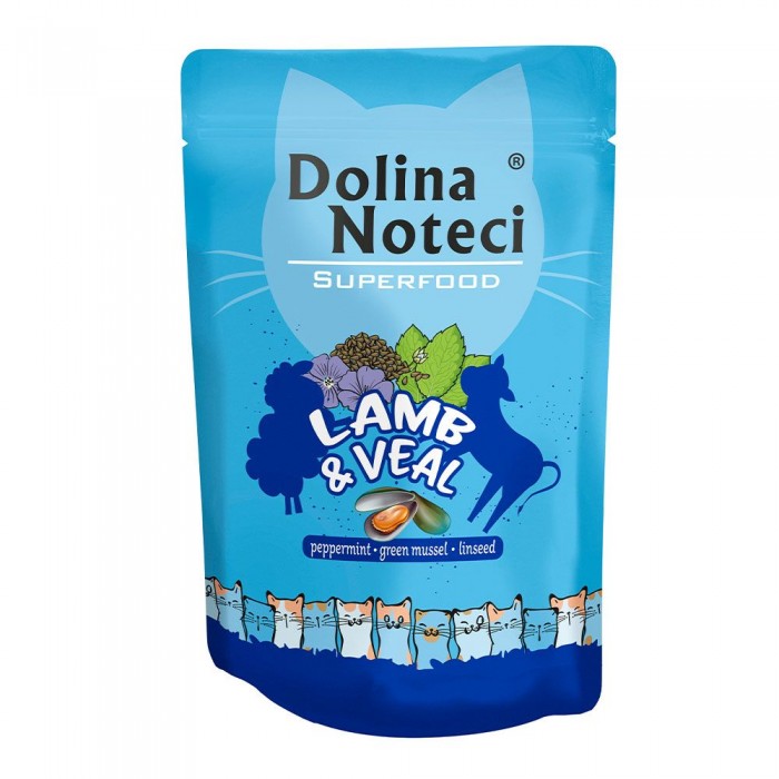 Dolina Noteci Superfood влажный корм с ягненком и телятиной для кошек 85 г