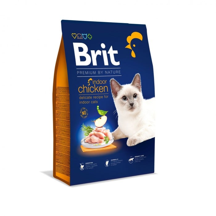 Brit Premium by Nature Cat Indoor 8 кг (для котов, живущих в помещении, с курицей)