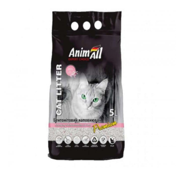 AnimAll Premium Baby Powder бентонітовий наповнювач для котів з ароматом дитячої пудри 5 л