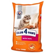 Club 4 Paws Premium Adult Cat Veal сухой корм для кошек с телятиной 14 кг