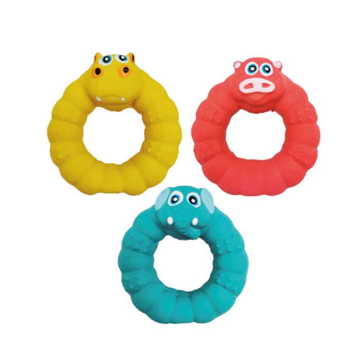 Croci Animals игрушка для собак кольцо "Зверюшки" с пищалкой 9 см