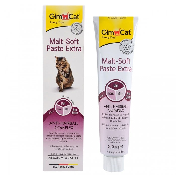 GimCat Malt-Soft Extra - паста для выведения шерсти из желудка кошек 200г