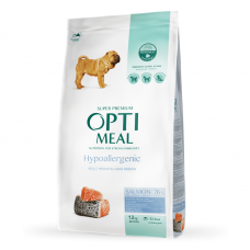 Optimeal Dog Adult Medium and Large Breeds Hypoallergenic сухой корм для собак с лососем 12 кг