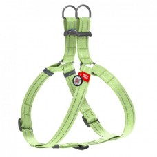 Collar WAUDOG Re-cotton светоотражающая шлея с QR паспортом для собак (салатовая) L