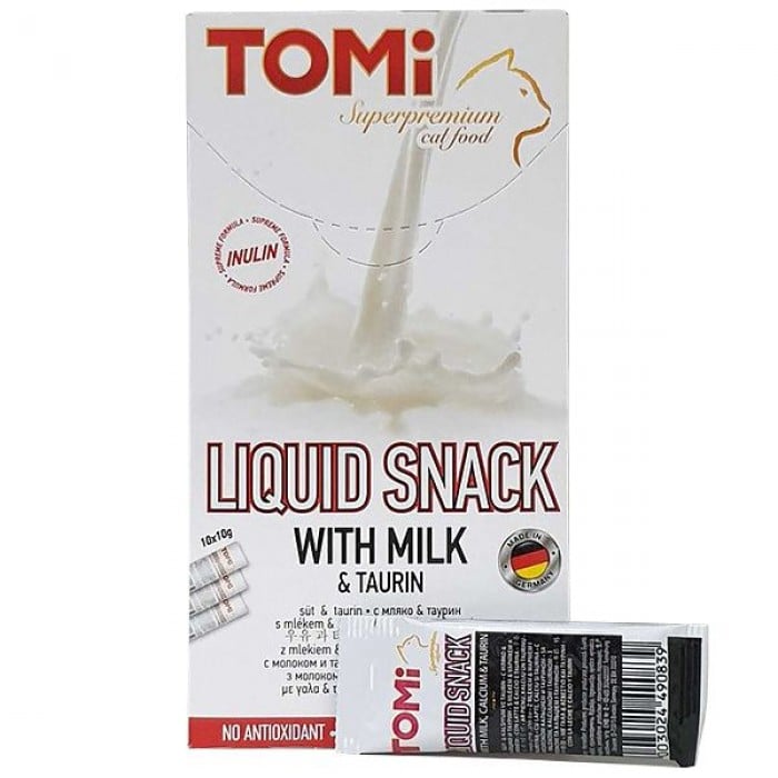 TOMI LIQUID SNACK MILK & TAURIN жидкое лакомство для котов с молоком и таурином 10 г