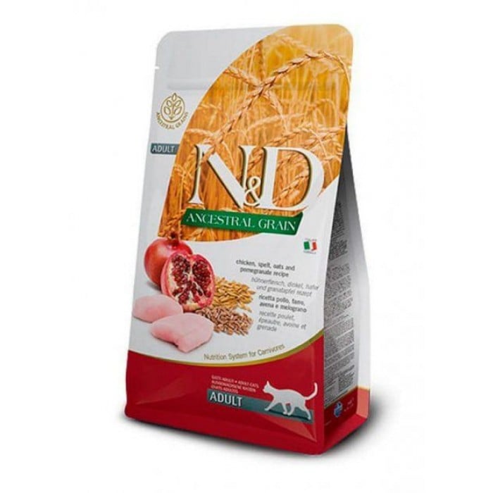 Farmina N&D низькозерновий сухий корм для дорослих котів з куркою та гранатом 0,3 кг