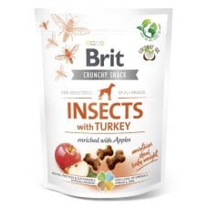 Brit Care Dog Crunchy Cracker Insects ласощі для собак з комахами, індичкою та яблуком 200г