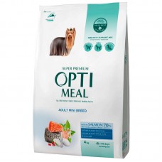 Optimeal Dog Adult Mini сухой корм для собак мини пород с высоким содержанием лосося 4 кг