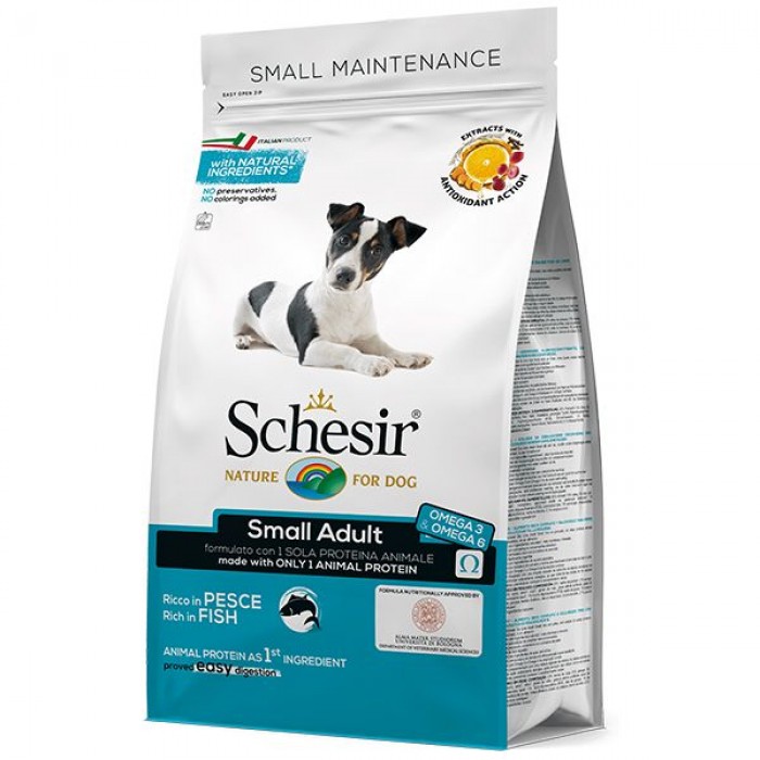 SCHESIR DOG SMALL ADULT FISH сухой корм для собак малых пород с рыбой 0,8 кг