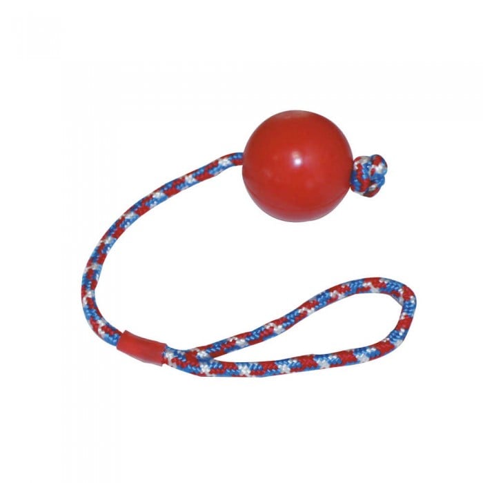 Croci игрушка для собак "Литой мяч на веревке" (красный) 6,5 см