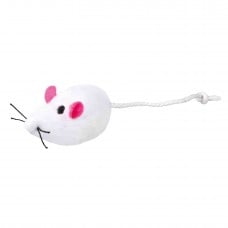 Trixie игрушка для кошек Мышка плюшевая серая/белая 5 см