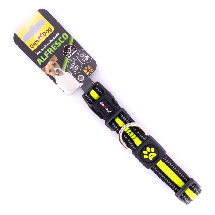 GimDog Alfresco нашийник з подвійного неопрену для собак міні та середніх порід (жовтий) S-M