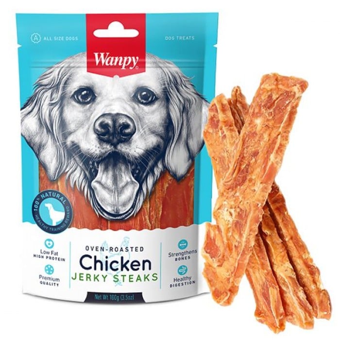 Wanpy Chicken Jerky Steaks лакомство для собак с курицей 100 г