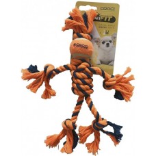 Croci игрушка для собак "Канатный человечек" (оранжевый) 25 см