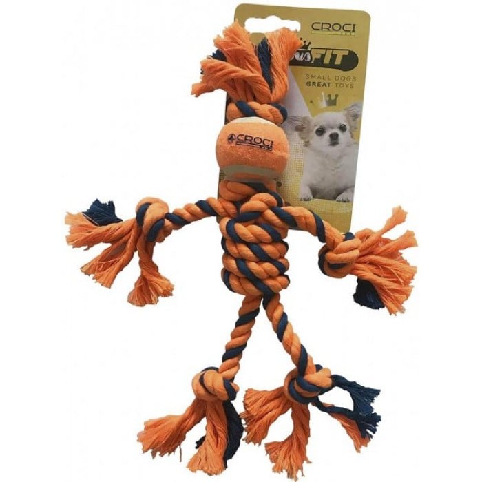 Croci игрушка для собак "Канатный человечек" (оранжевый) 25 см