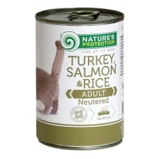 Nature's Protection Neutered Turkey, Salmon & Rice для котов с индейкой, лососем и рисом 400 г*6шт.