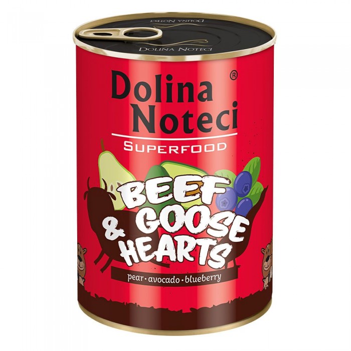 Dolina Noteci Superfood для cобак с говяжими и гусиными сердцами 400 г