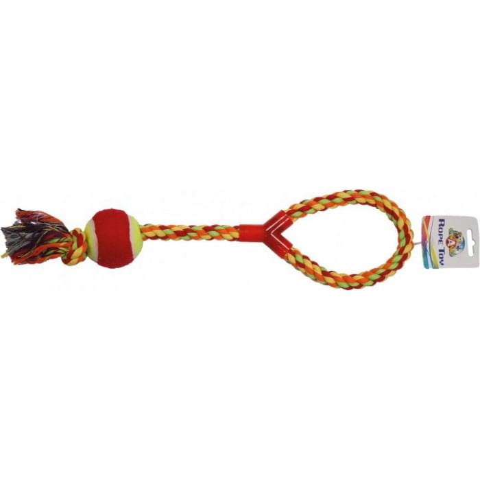 Croci игрушка для собак "Канат с ручкой и мячиком" 43 см
