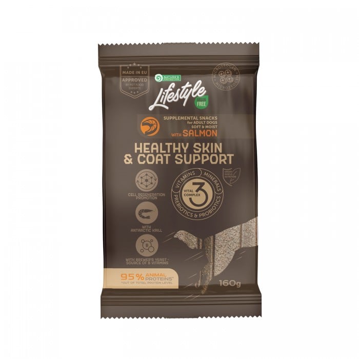 Nature's Protection Lifestyle Grain Free Salmon Healthy Skin & Coat Support лакомства для щенков с лососем 160 г*6шт.