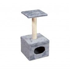 Природа Д1 когтеточка с будкой для кошек серая 32x32x65 см