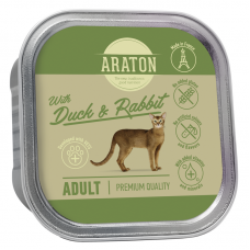 Araton Adult cat with duck and rabbit влажный корм для взрослых котов с уткой и кроликом 85г