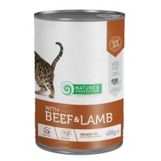 Nature's Protection with Beef & Lamb влажный корм с говядиной и ягненком для взрослых кошек 400 г*6шт.